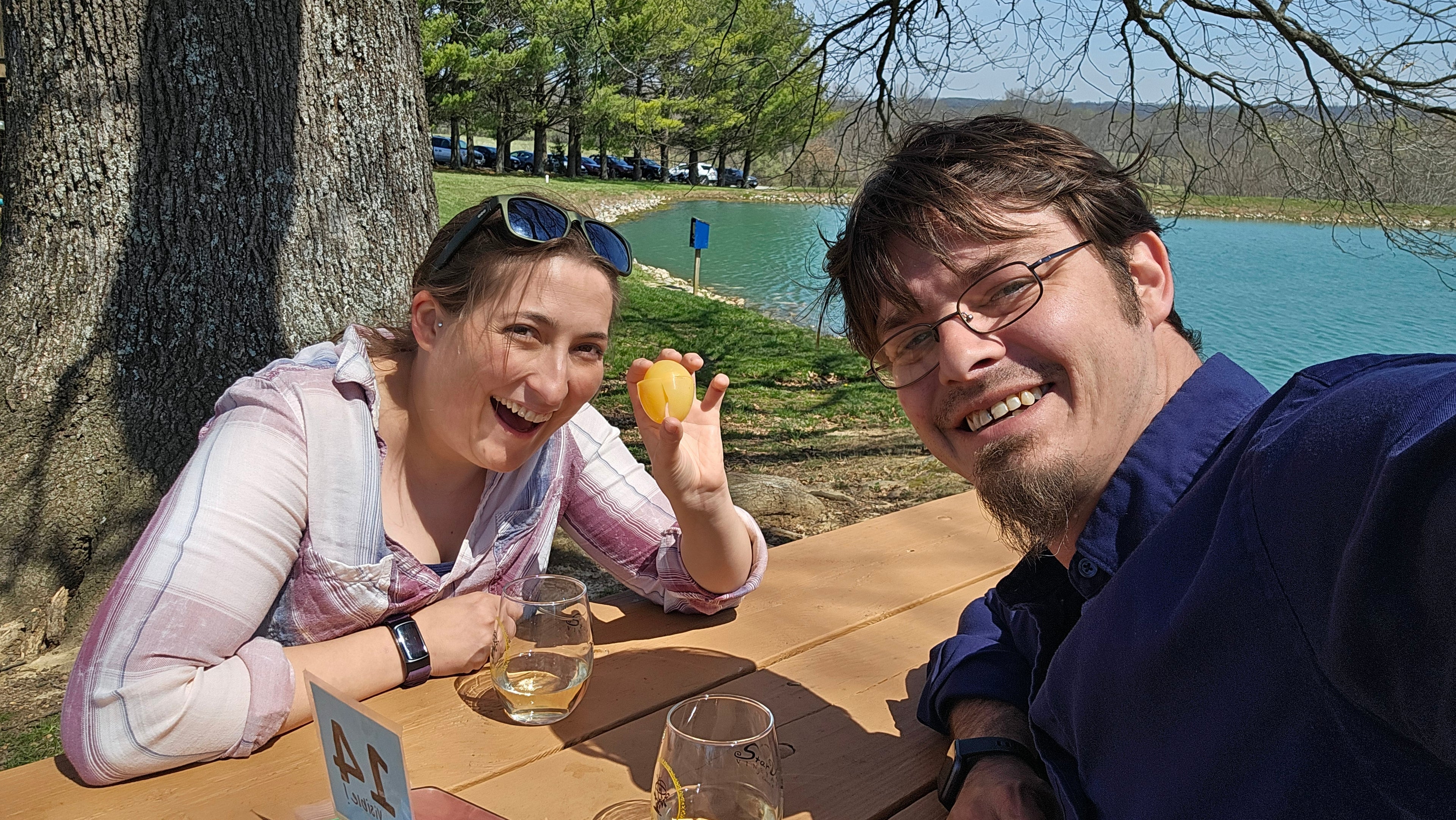 Krista and Smitty enjoying a day at the winery